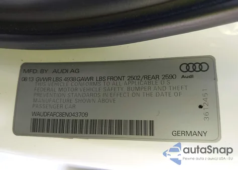 2014 Audi A6 2.0T Premium из США, поврежденный, VIN WAUDFAFC8EN043709